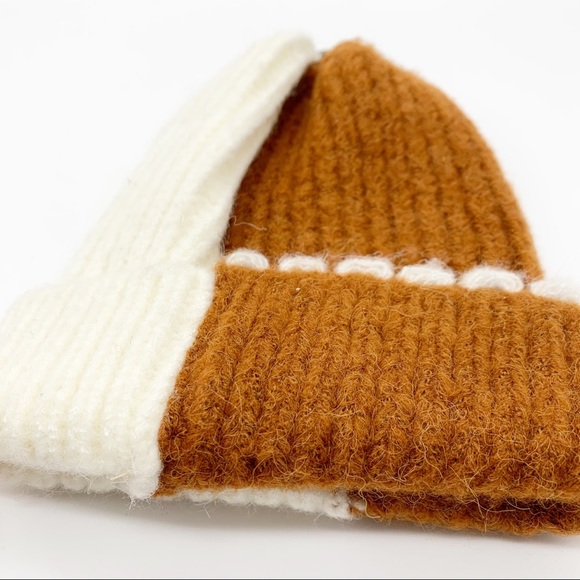 Majestic Filatures Deluxe Cuffed Beanie Hat for Baby in Rust and Cream - Picture 3 of 7